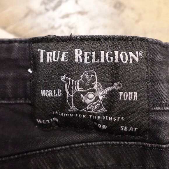 True Religion Halle Jeans Women’s 29 Black Mid Rise Super Skinny Denim - Picture 13 of 14